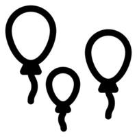 balloons line icon illustration isolated on white background vector