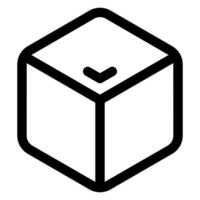 cube line icon illustration isolated on white background vector