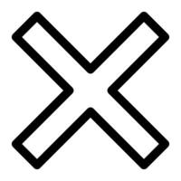 x mark line icon illustration isolated on white background vector
