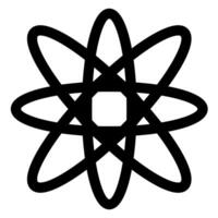 atom line icon illustration isolated on white background vector