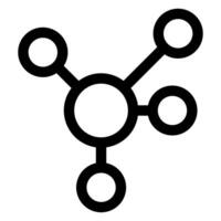 atom line icon illustration isolated on white background vector