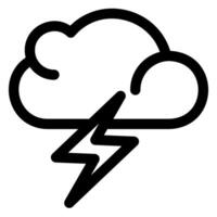 thunder line icon illustration isolated on white background vector