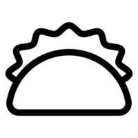 taco line icon illustration isolated on white background vector