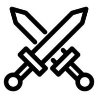 swords line icon illustration isolated on white background vector