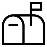 mailbox line icon illustration isolated on white background vector