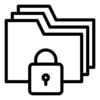 folder line icon illustration isolated on white background vector