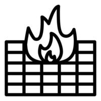 firewall line icon illustration isolated on white background vector