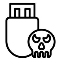 malware line icon illustration isolated on white background vector