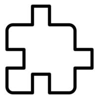 puzzle line icon illustration isolated on white background vector