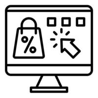online shop line icon illustration isolated on white background vector