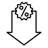 discount line icon illustration isolated on white background vector