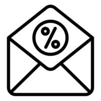 mail line icon illustration isolated on white background vector