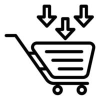 add to cart line icon illustration isolated on white background vector