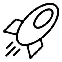 rocket line icon illustration isolated on white background vector