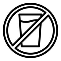 no drink line icon illustration isolated on white background vector