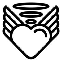 heart wings line icon illustration isolated on white background vector