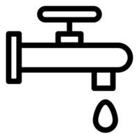 water tap line icon illustration isolated on white background vector