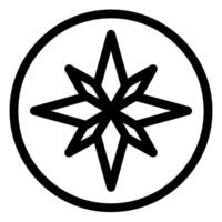 compass rose line icon illustration isolated on white background vector