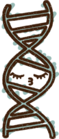 a dna strand with a face drawn on it png