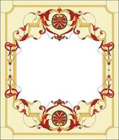 Stained-glass panel in a rectangular frame, abstract floral arrangement of buds and leaves in the art Nouveau style. Decorative design of the window or door vector