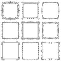 Set of decorative vintage frames. Hand-drawn element on white background vector