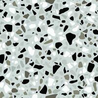 Gray terrazzo seamless texture. Floor tile, polished stone pattern. Marble surface. Abstract background with chaotic stains vector