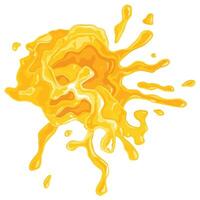 Yellow orange juice or honey blots. Sweet, smudges, splashes, drops on white background. Liquid jets, different forms, abstract forms vector