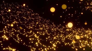 Black background with illuminated sequins. Motion. Bright confetti in cartoon animation that fly in different directions. video
