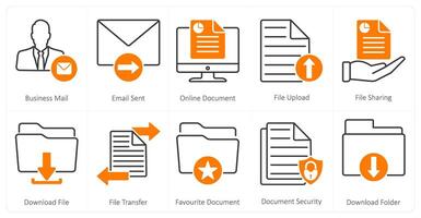 A set of 10 mix icons as business mail, email sent, online document vector