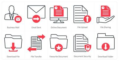 A set of 10 mix icons as business mail, email sent, online document vector