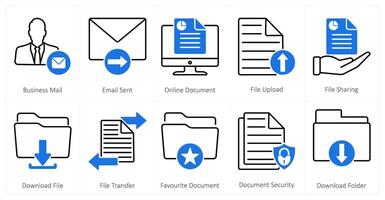 A set of 10 mix icons as business mail, email sent, online document vector