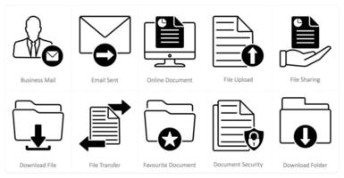 A set of 10 mix icons as business mail, email sent, online document vector