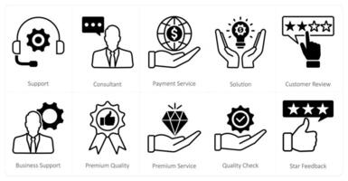A set of 10 mix icons as support, consultant, payment service vector