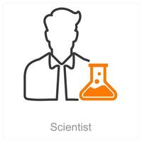 Scientist and lab icon concept vector