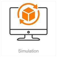 Simulation and reality icon concept vector