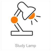 Study Lamp and desk icon concept vector