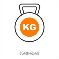 Kettlebell and gym icon concept vector