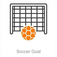 Soccer Goal and ball icon concept vector