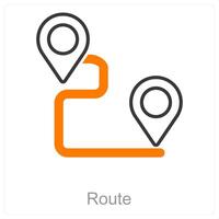 Route and path icon concept vector