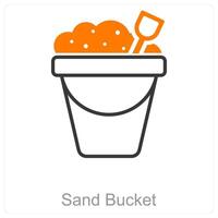 Sand Bucket and beach icon concept vector