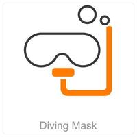 Diving Mask and dive icon concept vector