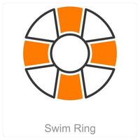 Swim Ring and pool icon concept vector