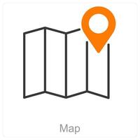 Map and globe icon concept vector