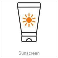 Sunscreen and spf icon concept vector