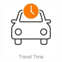 Travel Time and globe icon concept vector