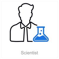 Scientist and lab icon concept vector