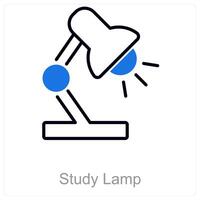 Study Lamp and desk icon concept vector