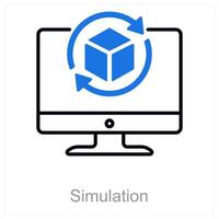 Simulation and reality icon concept vector