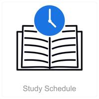 Study Schedule and planner icon concept vector
