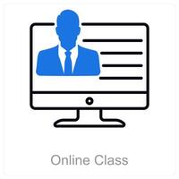 Online Class and digital icon concept vector